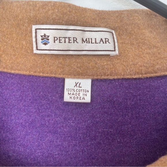 Peter Millar Purple Sweater Mens X-Large 1/4 Zip Up Long Sleeve Pullover - Picture 3 of 7